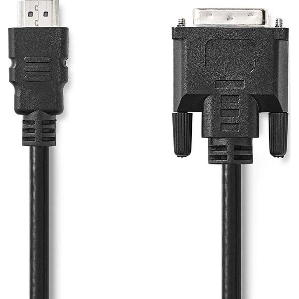Προσαρμογέας Nedis AV Προσαρμογέας καλωδίου Nedis CCGL34800BK20 2 m HDMI Type A (Τυπική) DVI-D Μαύρο 13840605 5412810000000