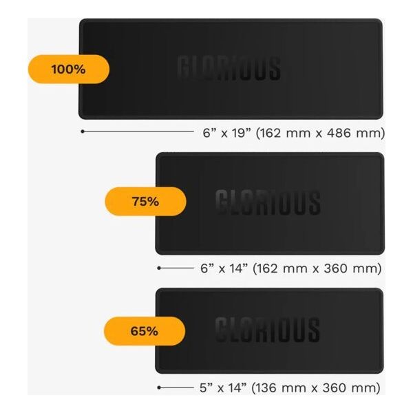 Podkładka Glorious Glorious Keyboard Mat, genht - 65%, schwarz