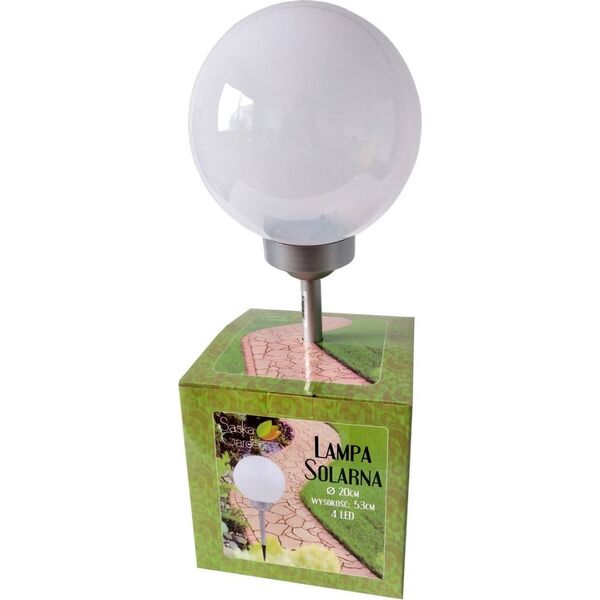 Saska Garden Ogrodowa Lampa Solarna Kula Mleczna śr. 20cm 4 LED