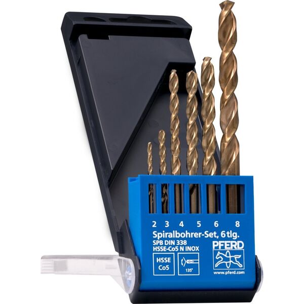 Pferd σετ τρυπανιών μετάλλου 6 τεμαχίων PFERD DIN338 HSSE N 1-10 Inox 13764641 4007220413753