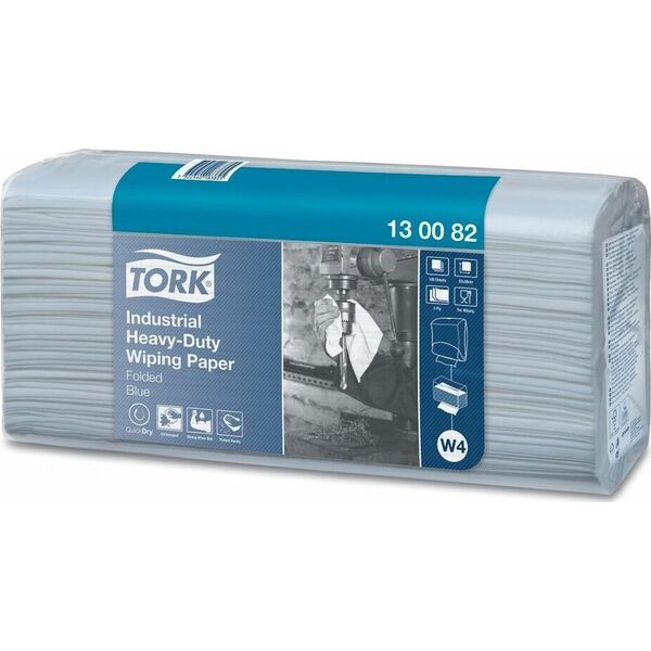 Tork Aftørringspapir Tork extra kraftig W4 3-lags blå 130082 5x100 φύλλα - (2500 φύλλα ανά κουτί) 14168890 7322540183832