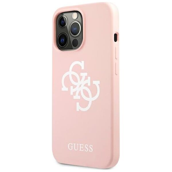 Guess Guess GUHCP13XLS4GWPI iPhone 13 Pro Max 6,7" różowy/pink hard case Silicone 4G Logo