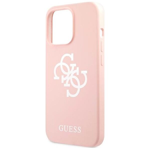 Guess Guess GUHCP13XLS4GWPI iPhone 13 Pro Max 6,7" różowy/pink hard case Silicone 4G Logo