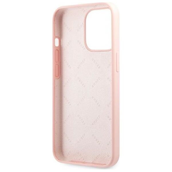 Guess Guess GUHCP13XLS4GWPI iPhone 13 Pro Max 6,7" różowy/pink hard case Silicone 4G Logo