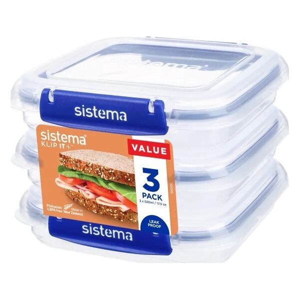 Sistema Sistema - Square Klip it Plus 3 συσκευασίες 520ml 13964455 9414202886439