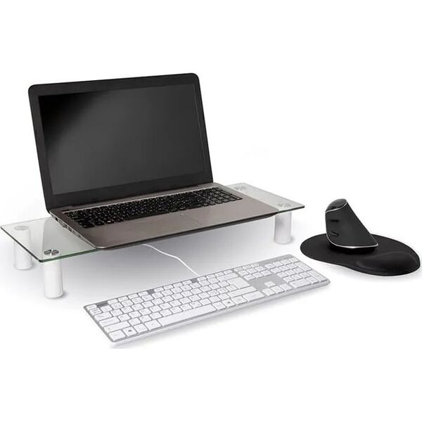 Jobmate Monitorstander Jobmate hvid m/glasplade 13973361 7392489055408