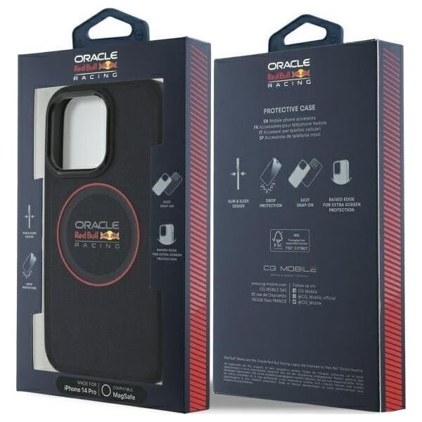 Red Bull RBHMP14L24PUILVR iPhone 14 Pro 6.1" hardcase navy blue/navy Leather Red Ring MagSafe