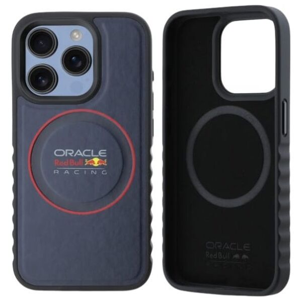 Red Bull RBHMP15L24PUILVR iPhone 15 Pro 6.1" hardcase navy blue/navy Leather Red Ring MagSafe