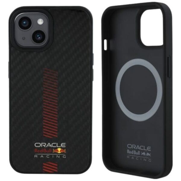 Red Bull RBHMP15S24CFGSMK iPhone 15 6.1" hardcase black/black Carbon Fiber Power Bar MagSafe