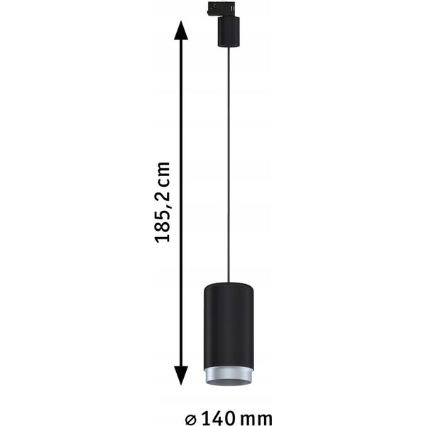 Paulmann Κρεμαστό φωτιστικό σε τροχιά ProRail3 CORUS E27 μέγ. 50W μαύρο 13684607 4000870954058