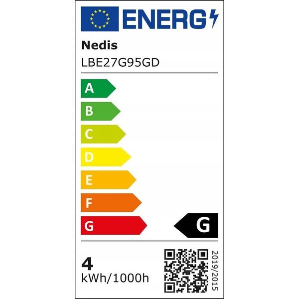 Λάμπα LED Nedis Nedis LBE27G95GD Ζεστό λευκό 2100 K 3,8 W E27 G 13840350 5412810000000