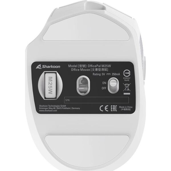 Ποντίκι Sharkoon Sharkoon OfficePal M25W (λευκό) 13341017 4044951039654