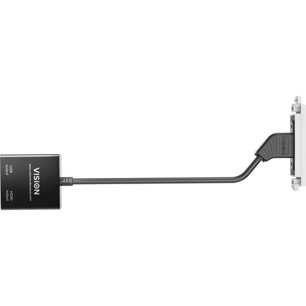 Vision VISION Techconnect Modulares AV-Abdeckblech - LEBENSLANGE GARANTIE - USB-C-Modul - "C" 3.1 Type-Buchse auf der Vorderseite - Ein Kabel mit 1 x HDMI-Kabel und 1 x USB-A 2.0-Buchsen be HDMI Hz - παρελθόν στο Techconnect-Rahmen - Kunststoff - wei 1335