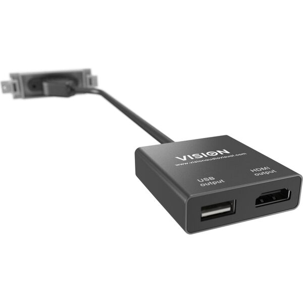 Vision VISION Techconnect Modulares AV-Abdeckblech - LEBENSLANGE GARANTIE - USB-C-Modul - "C" 3.1 Type-Buchse auf der Vorderseite - Ein Kabel mit 1 x HDMI-Kabel und 1 x USB-A 2.0-Buchsen be HDMI Hz - παρελθόν στο Techconnect-Rahmen - Kunststoff - wei 1335