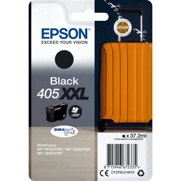 Μελάνι Epson Epson 405XXL - 37,2 ml - Grosse XXL - Schwarz - original - Blister mit RF- / akustischem Alarmsignal - Tintenpatrone - γούνα WorkForce WF-7830DTWF, WF-7835DTWF, WFTWF-74 13401652 8715946672342