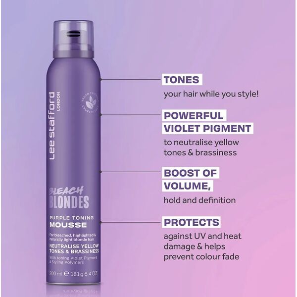 Lee Stafford Lee Stafford - Bleach Blondes Purple Tone, Toning Mousse 200 ml 13799179 9347108042718