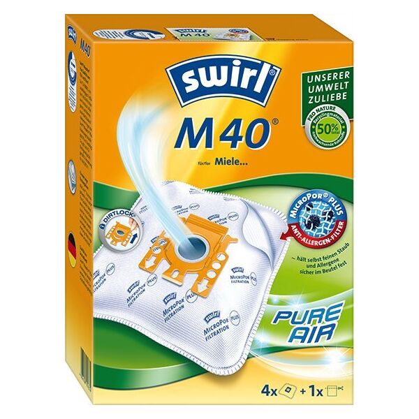 Σακούλα ηλεκτρικής σκούπας Swirl Swirl M 40 Staubsaugerbeutel für Miele und Hoover – passend für Miele Classic C1, Complete C2+3, S 8340 + GN und Hoover H72+73 & AT70 AT Athos 13801452 4006510000000