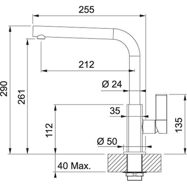 Franke Faucet Franke Maris βρύση κουζίνας 115.0392.338 chrome/umbra 13599453 7612981688523