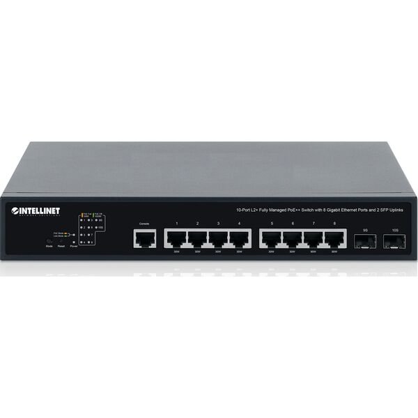Switch Intellinet Network Solutions INTELLINET 10-Port L2+ Managed PoE++ Switch 8x Gbit 2x SFP