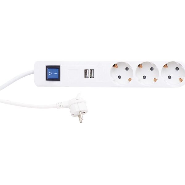 Καλώδιο τροφοδοσίας REV REV Steckdosenleiste ICE 3-fach USB & Schalter, 1,4 m weiß 13811645 4006340000000