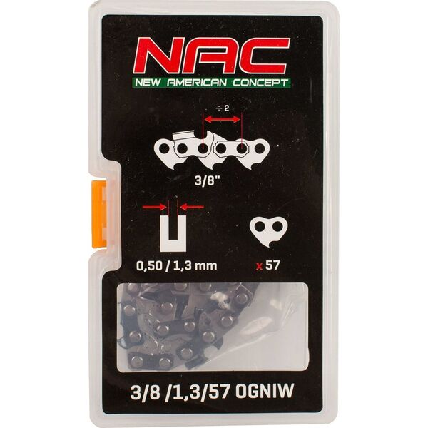 NAC Łańcuch tnący 16" do pilarki  NAC 57 ogniw 3/8"x1,3
