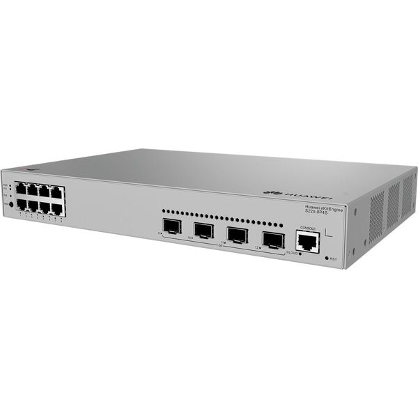 HUAWEI eKit S220 Series S220-8P4S Zarządzany L2 Gigabit Ethernet (10/100/1000) Obsługa PoE 1U Szary