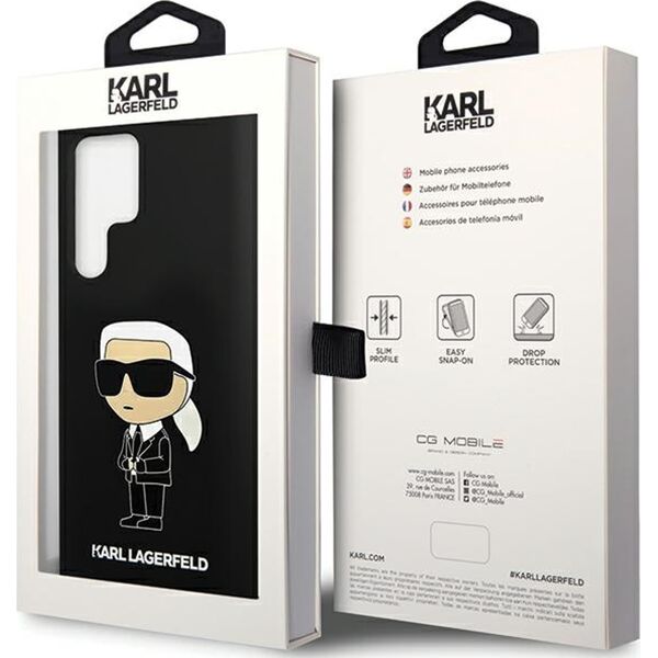 Karl Lagerfeld KLHCS24LSNIKBCK S24 Ultra S928 hardcase czarny/black Silicone Ikonik