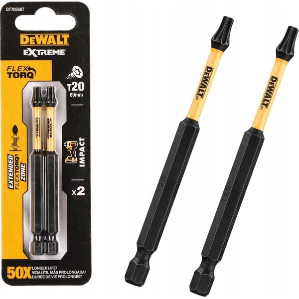 ΣΥΜΒΟΥΛΗ ΚΡΟΥΣΗΣ DEWALT Dewalt. TORX T20x89mm /2 τεμ. DT70568T-QZ 13484403 5035048094013