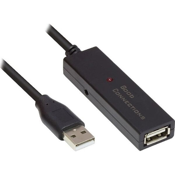 Alcasa GC-M0134 kabel USB USB 2.0 20 m USB A Czarny