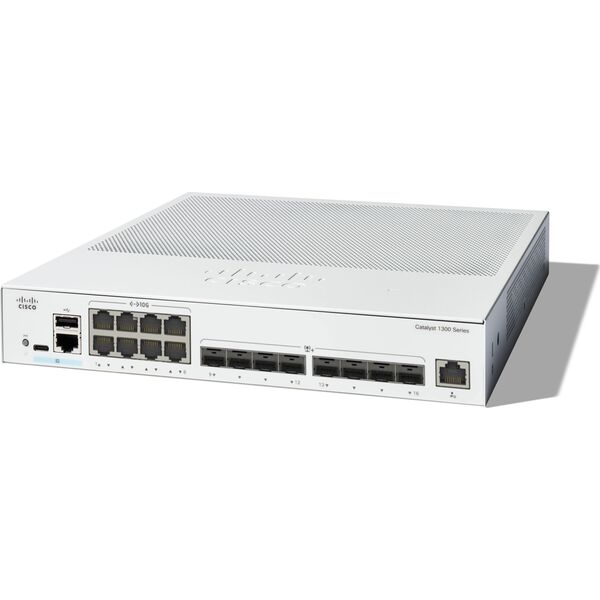 Διακόπτης Cisco Cisco Catalyst 1300-16XTS - Διακόπτης - L3 - Smart - 8 x 10GBase-T + 8 x 10 Gigabit SFP+ - ένα Rack montierbar 13456179 889728521482