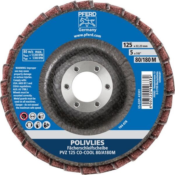 Προμήθεια Τελικός δίσκος λείανσης PFERD PVZ 125 CO-Cool 80A/180M 13563804 4007220106372