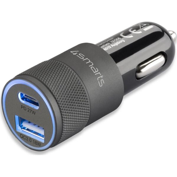 Φορτιστής 4smarts 4smarts Kfz-Ladegerät Rapid+ με Quick Charge και PD 27W schw. 13354583 4250774953293