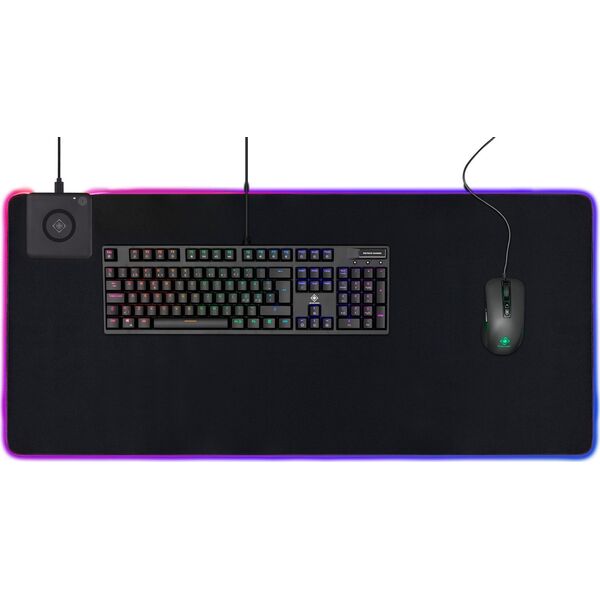 Deltaco RGB pad pelės kilimėlis DELTACO GAMING su bevieliu greituoju krovimu, 10W, 900x400, juodas / GAM-092 13421857 7333048042453