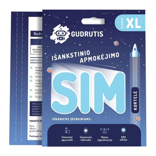Gudrutis ΚΑΡΤΑ ΠΡΟΠΛΗΡΩΜΕΝΗ GUDRUTIS SIMXL 13508832 4779042591239