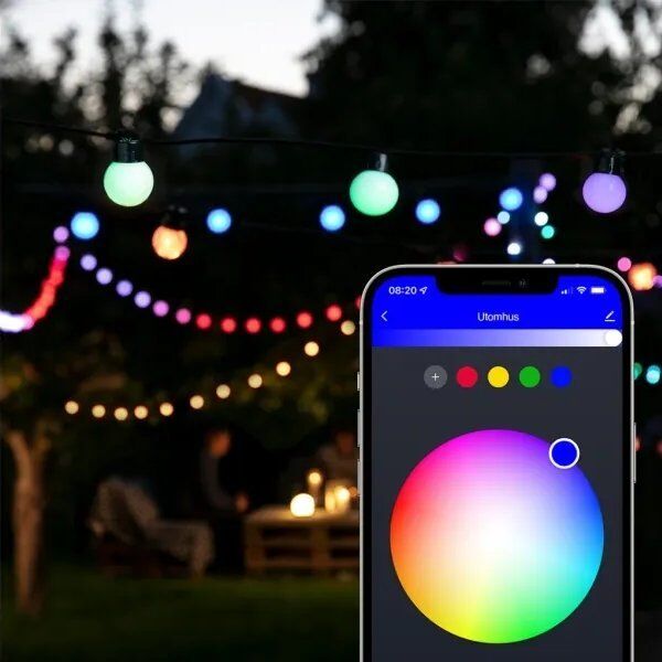 Lite Bulb Moments LBM 10m Smart Outdoor Light Chain - 50 x Globe 3cm 13340201 5714948300287