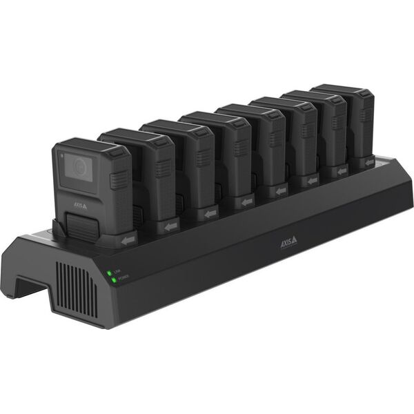 Axis Axis W701 Mk II - Station zum Laden und Synchronisieren - 120 Watt - 8 Ausgabeanschlussstellen (Steckverbinder fur Bodycam) - schwarz NCS S 9000-N - Europa - γούνα AXIS W101, W101 W108 W, W101 Body 13466070 7331021087026