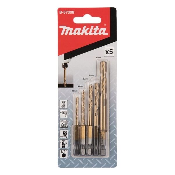 ΣΕΤ ΔΡΑΠΑΝΙΩΝ Makita MAKITA ΓΙΑ MET.HSS-TIN 1/4" HEX 5 τεμ. 13304908 88381497961