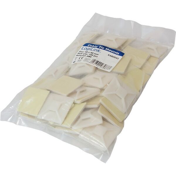 LogiLink LogiLink Kabelbinderhalter  ABS  100Stk selbstklebend 4x4cm