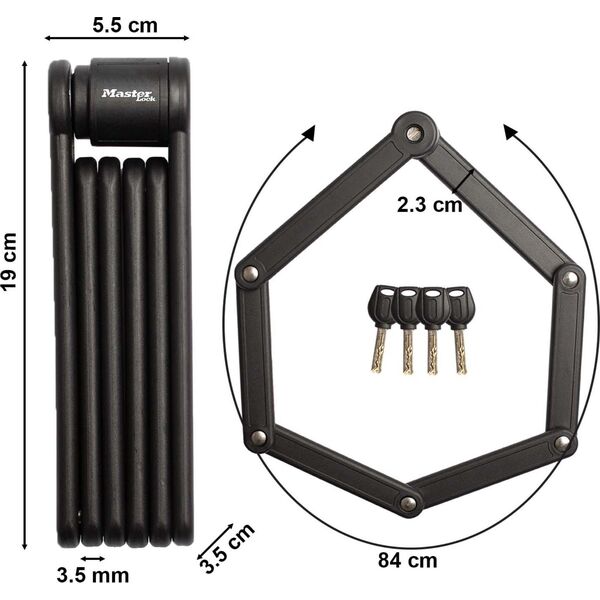 MasterLock Master Lock Πτυσσόμενη κλειδαριά με κλειδί 8335EURDPRO 13337801 3520190945679