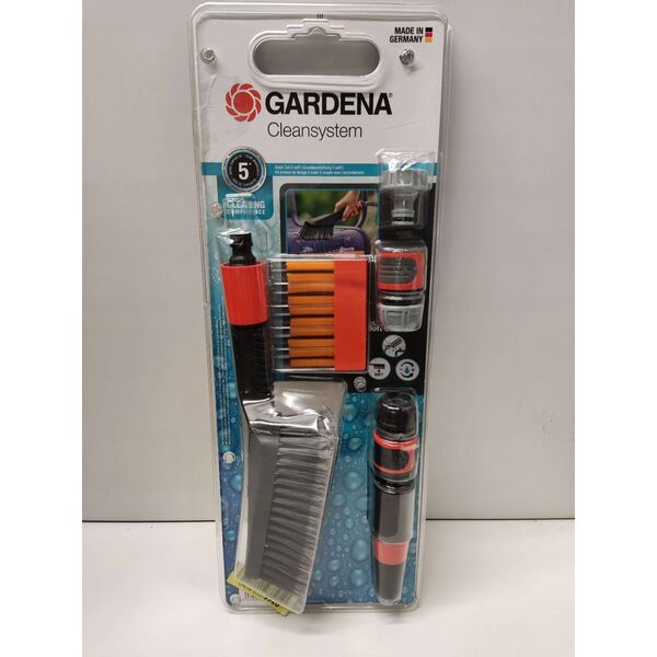 Βασικός εξοπλισμός Gardena GARDENA Cleansystem με βούρτσα χειρός S μαλακή, βούρτσα πλυσίματος (γκρι/πορτοκαλί, συμπεριλαμβανομένων 10 ράβδων σαπουνιού, σύριγγα καθαρισμού, σύνδεσμος) 13339689 4078500064996