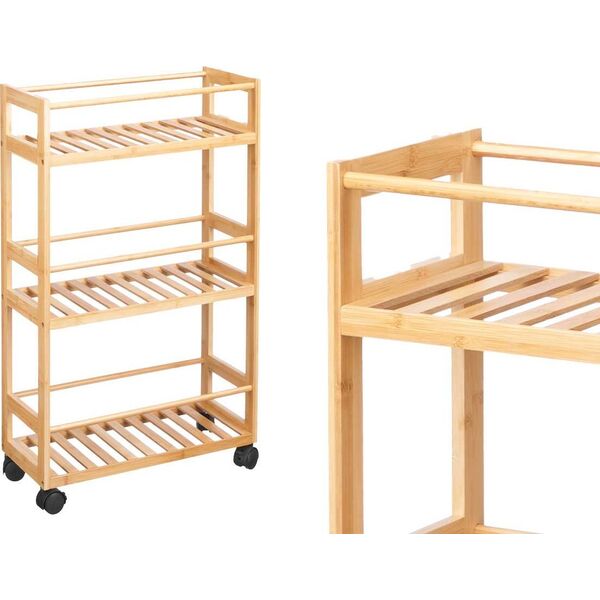 Ράφι Kipit BAMY από μπαμπού σε ρόδες, 44,5 x 20 x 75 cm 14195168 8430852998231