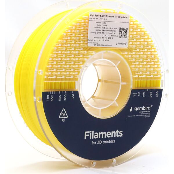 Gembird GEMBIRD Filament ABS High Speed ​​κίτρινο 1 75 mm 1 kg 14214410 8716309131698