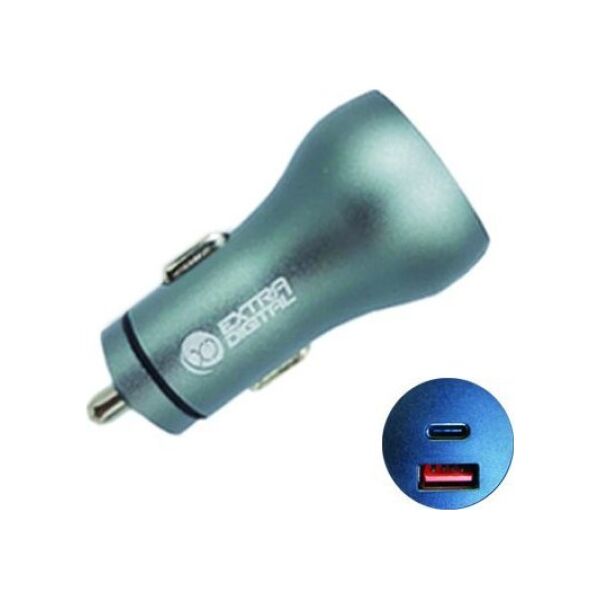 Φορτιστής Extra Digital Extra Digital Kroviklis USB 3.0+ Type C: 12-24V, 36W, QC3.0+ PD 14066810 9990000230211