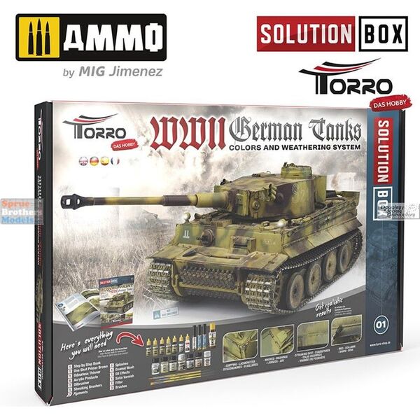 Ammo Ammo: Solution Box 01 - German Tanks II WW - Colors and Weathering System 14417474 4250229627830