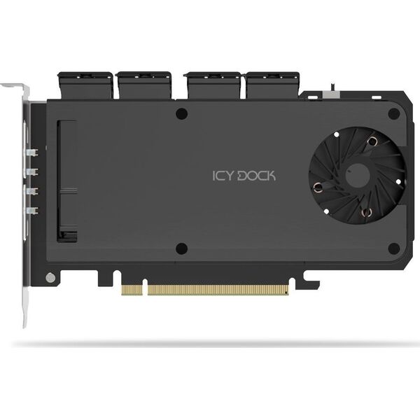 ICY DOCK Mobile Rack Adapter Card 4-Bay M.2 NVMe SSD zu PCIe 4.0 x 16