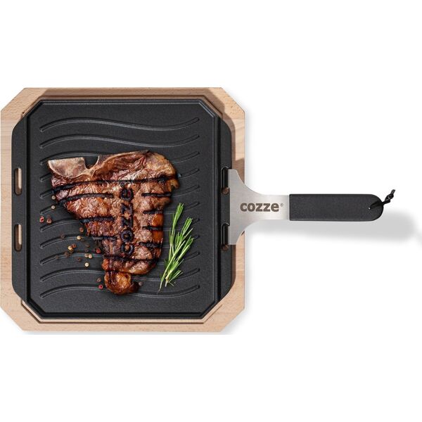 Τηγάνι Jata Cozze støbejernspande med træbakke, 30x30 εκ. 13956266 5708614903278