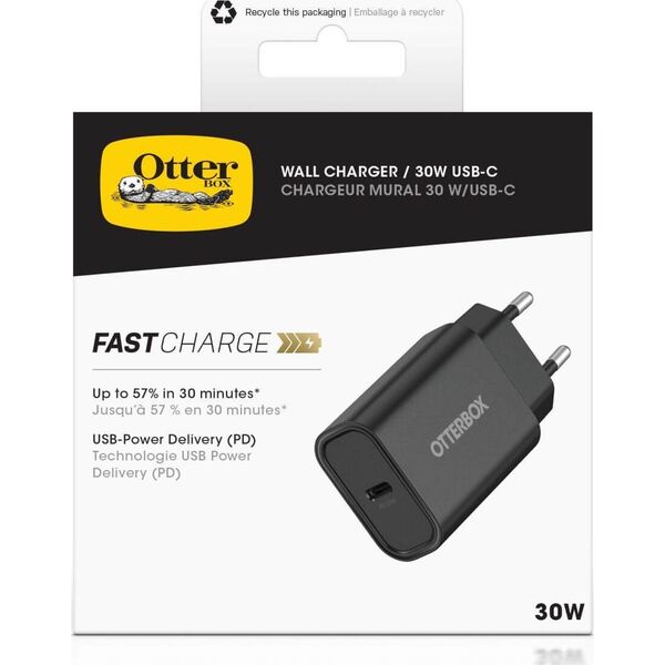 OtterBox OtterBox Standard EU Φορτιστής τοίχου 30W USB-C USB-PD Μαύρος 13876700 840304749614