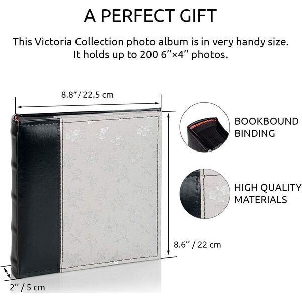 Victoria Collection Album B 10x15/200MS Flower-5 BP, ασημί 2τμχ 13991624 4741326102448
