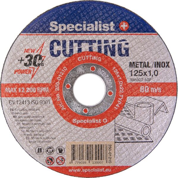 Specialist+ SPECIALIST+ δίσκος κοπής μετάλλου ΚΟΠΗ, 125x1x22 mm 10 τεμ. μέταλλο δ 14396235 4779039135293