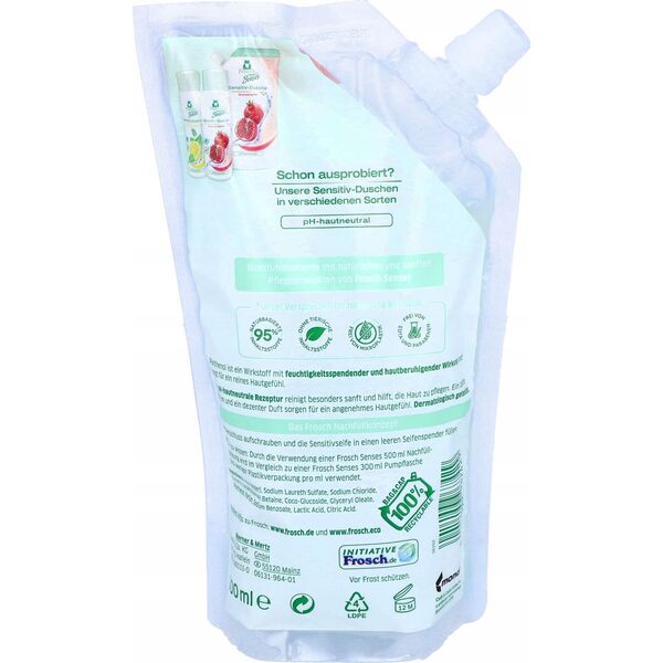 Rankų muilo užpildas Frosch Sense, 500ml